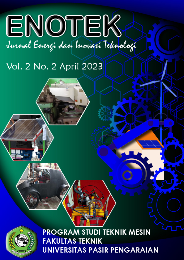 					View Vol. 2 No. 02 (2023): ENOTEK : Jurnal Energi dan Inovasi Teknologi
				