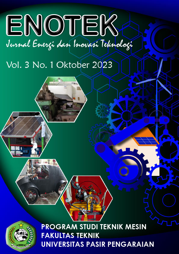 					View Vol. 3 No. 01 (2023): ENOTEK : Jurnal Energi dan Inovasi Teknologi
				