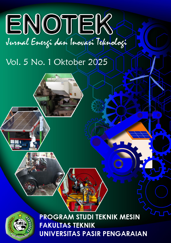 					View Vol. 5 No. 01 (2025): ENOTEK : Jurnal Energi dan Inovasi Teknologi
				
