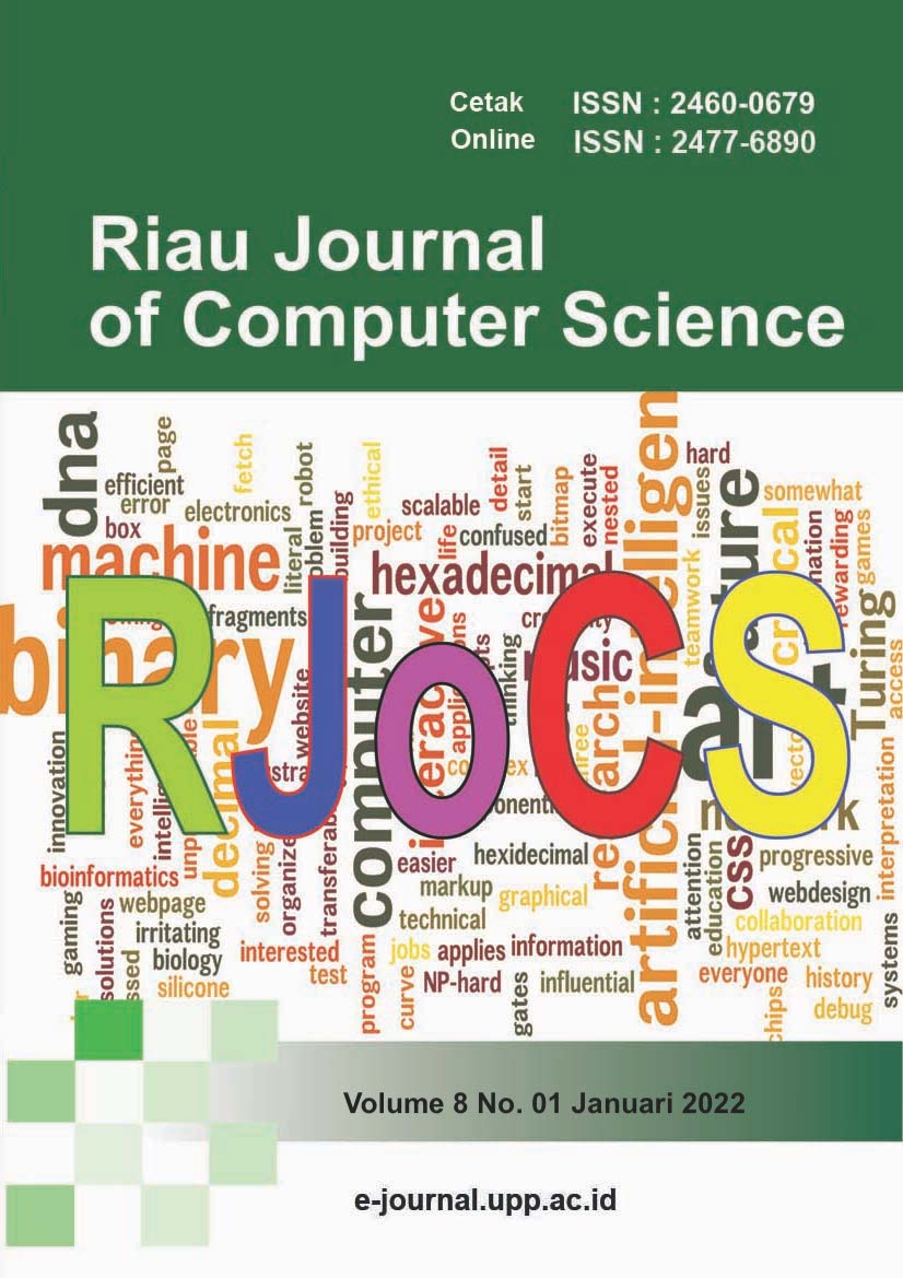 					View Vol. 8 No. 01 (2022): Riau Journal of Computer Science
				